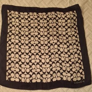 Coach Black and Cream Patterned Scarf